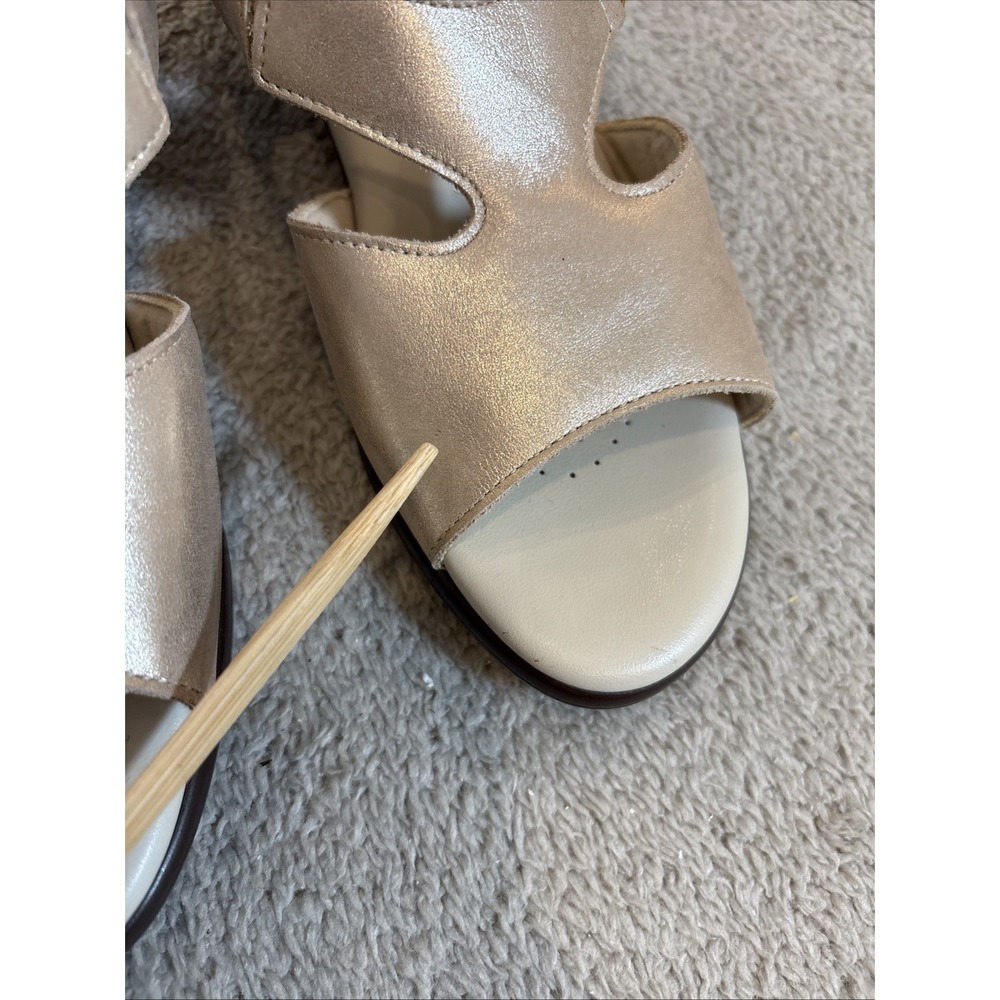 SAS Suntimer Heel Strap Sandals 6W Lusso Tripod Comfort Shimmer Tan Slingback - Picture 6 of 16